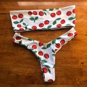 Zaful cherry bandeau bikini